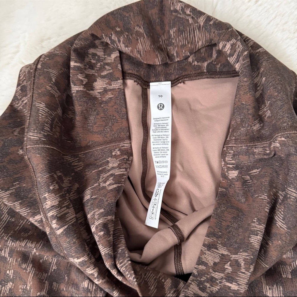 Lululemon NWT Align High-Rise Pant 28" Lined Truleopard Max Brown Multi Size 10 - Picture 4 of 9